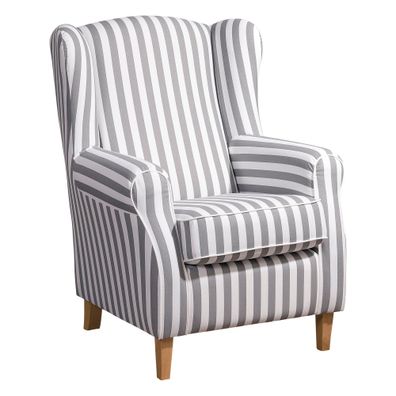 Ohrenbackensessel Karlen Flachgewebe hellbraun