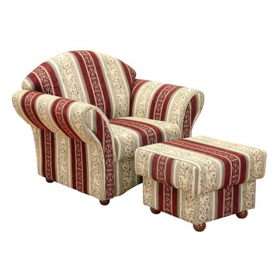 Polstersessel mit Hocker Kama Chenille rot