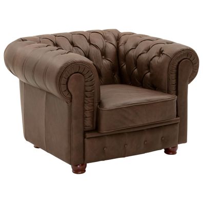 Polstersessel Kalea Echtleder (Antikoptik) braun