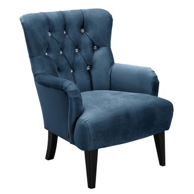 Sessel Kayley Samtvelours dunkelblau