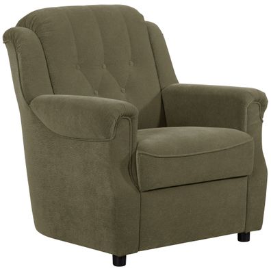 Polstersessel Kaylyn Flockstoff grün