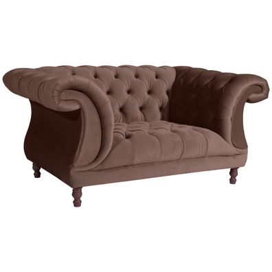 Chesterfield Sessel Kaylin Samtvelours braun