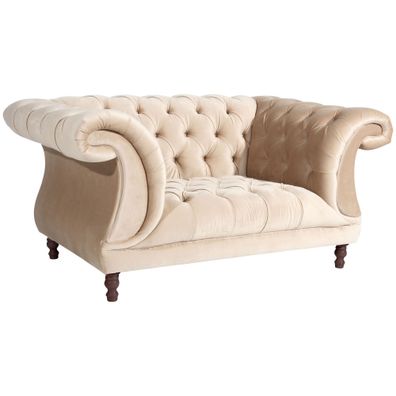Chesterfield Sessel Kaylin Samtvelours sand