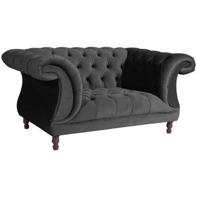 Chesterfield Sessel Kaylin Samtvelours schwarz
