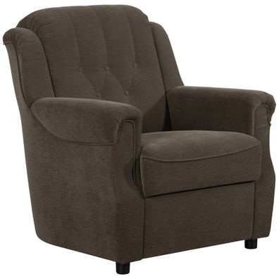 Polstersessel Kaylyn Flockstoff braun