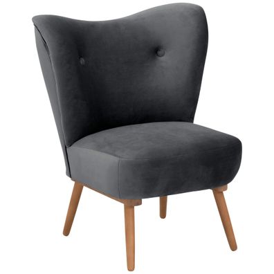Cocktailsessel Kayra Samtvelours graphit