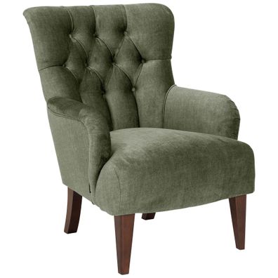 Polstersessel Kaiya Samtvelours dunkelgrün