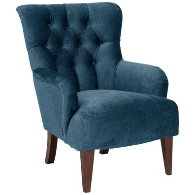 Polstersessel Kaiya Samtvelours dunkelblau