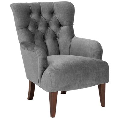 Polstersessel Kaiya Samtvelours anthrazit