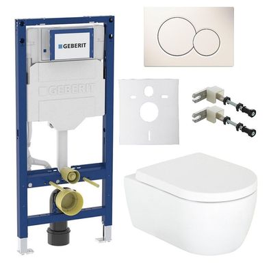 WC Set Geberit Vorwandelement Duofix Sigma Wand WC Seja standard weiß WC-Sitz