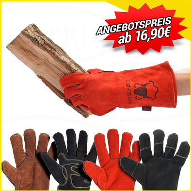 Kaminhandschuhe Ofenhandschuhe Kamin Hitzebeständig Ofen Leder Grillhandschuhe