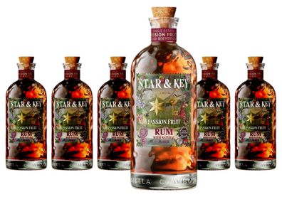 6 x Cobblestone Brands Limited Star & Key Passion Fruit Rum