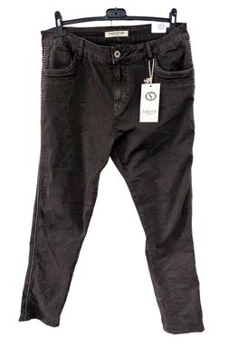 Karostar K8203 Jeans Hose Stretch Five Pocket Knopf/RV Nieten Dunkelbraun 3XL/46