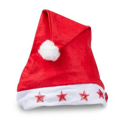 Weihnachtsmütze Nikolausmütze Winter Mütze Weihnachten mit LED Sterne Party Fasching