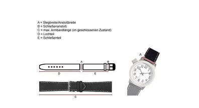 Eichmüller | Uhrenarmband Leder Kroko-Optik ohne Naht rot glänzend