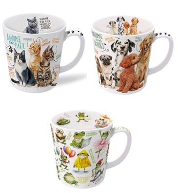 1 Kaffeebecher Katze, Hund, Frosch, Kaffeetasse Tassen Tee Katzen Hunde Frösche