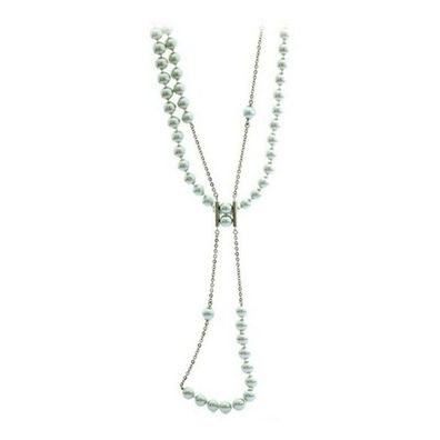 Misaki Ladies Necklace Silver Marine Long Qcrnmarinelong