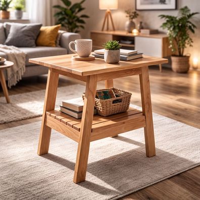 Kindertisch 50x40x50 Beistelltisch Eiche geölt Kindergartentisch #4503