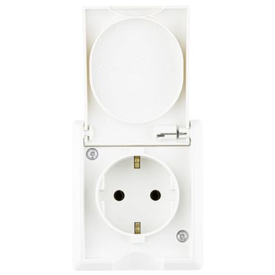 Feuchtraum Steckdose Aufputz REV AquaForm IP44 Weiß Einzelsteckdose