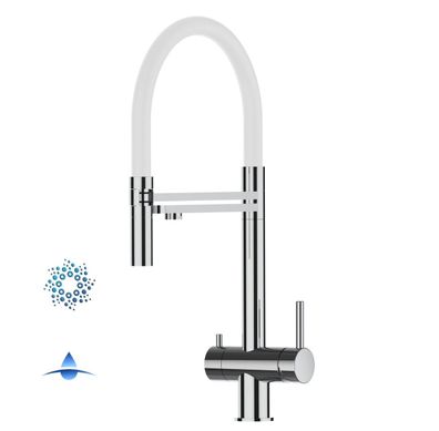 Edelstahl Massiv 4 Wege Küchenarmatur abnehmbare 2 strahl Handbrause, Hochglanz
