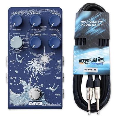 Klowra Effektgerät Limbo Reverb Pedal mit Kabel