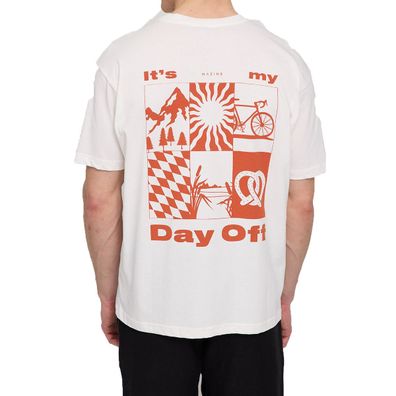 MAZINE T-Shirt Day Off Back Print offwhite/day off orange