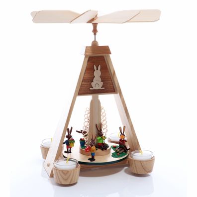 Pyramide Osterhasen mit Teelichtern HxBxT 32x22x25,5cm NEU Osterdeko Osterhase