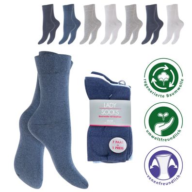 7 Paar Business Socken Damen Herren Baumwollsocken / Komfortbund Alltag & Büro 60787