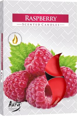Bispol Aura Duft-Teelichter Raspberry (Himbeere) 6er