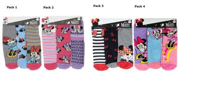 3 Paar Minnie Maus Disney Kinder Socken Strümpfe Gr. 23-34 Mädchen Socken 38015/38557