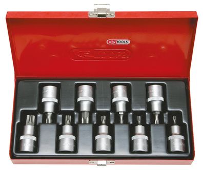 KS TOOLS 1/2" Bit-Stecknuss-Satz, 9-tlg, TB20-TB60 mit Stirnlochbohrung