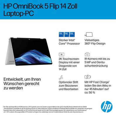 HP OmniBook 5 Flip 14" 2K Touchscreen Core i5-1334U 16GB/512GB SSD Windows 11 H... ->