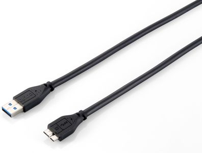 equip USB 3.0 Anschlusskabel A-Stecker/ micro-B 2,0m schwarz