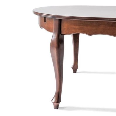 Erweiterbarer Esstisch im klassischen Stil mit geschwungenen Beinen