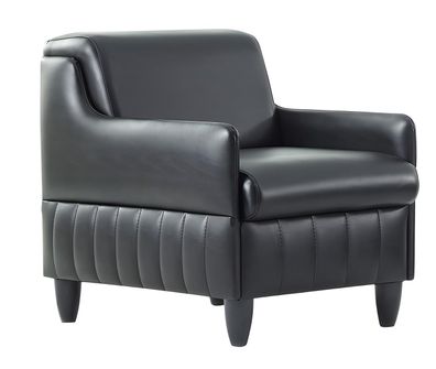 Stilvolle Schwarze Ledergarnitur Designer Ledersessel Polstercouch