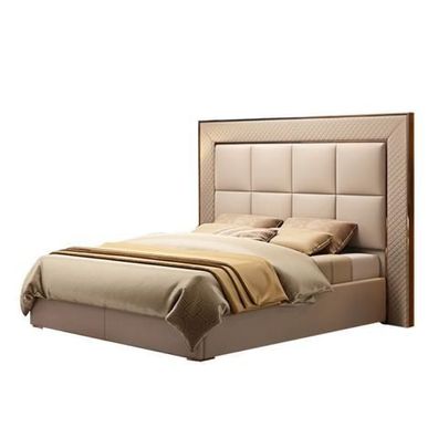 Stilvolles Beiges Doppelbett Designer Hotelbetten Textilbetten Möbel
