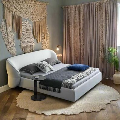 Graues Schlafzimmer Bett Stilvolle Poslterbetten Holzgestell Möbel