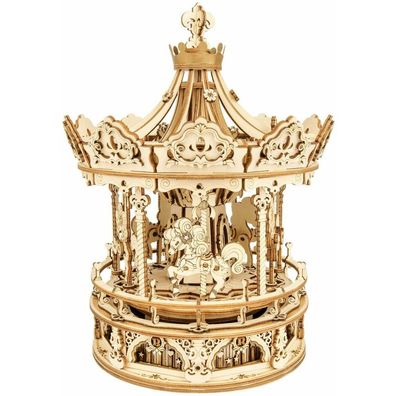 Robotime Rokr 3D-Holzpuzzle Romantisches Karussell 336 Teile