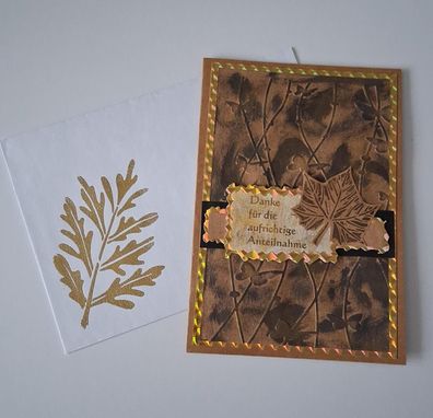 handgefertigte Trauerkartekarte, Beileidskartekarte, Danksagung