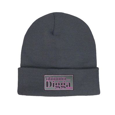 Ohmmm Digga Mütze dunkelgrau goldmarie Beanie pink Label mit Hamburg-Spirit
