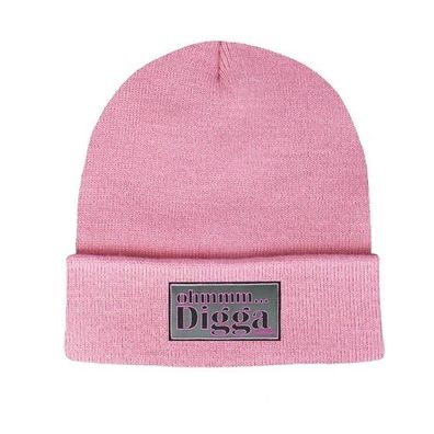 Ohmmm Digga Mütze rose goldmarie Beanie pink Label mit Hamburg-Spirit