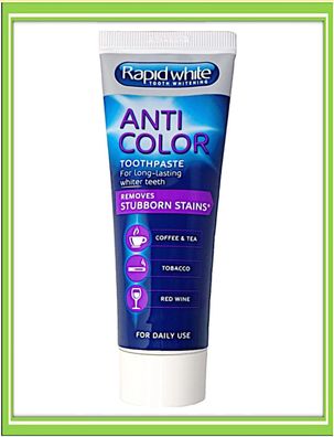 Rapid White Anti Color Zahnpasta Zahncreme weiße Zähne Whitening 75ml |€54,00/L