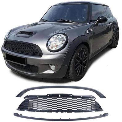 Kühlergrill Set 3-teilig Schwarz Matt für Mini One Cooper S JCW R56 R55 Clubman