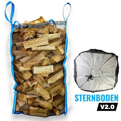 Klassik Woodbag Holzbag 100x100x160cm Sternboden BigBag Kaminholz Brennholz