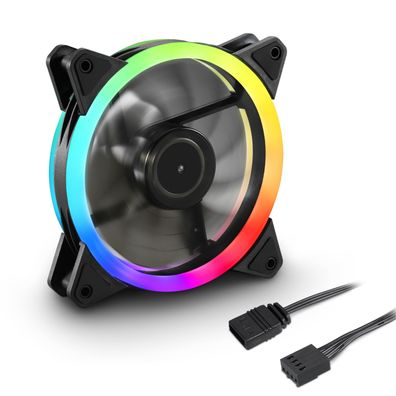 Cooler Sharkoon Shark Blades PWM 120mm RGB Fan black 4044951034307