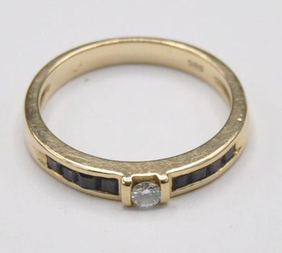 Band Bandring Solitär Ring Diamant Brillant Saphir 585 Gold modern neu wertig