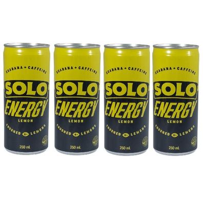 SOLO Energy Drink Lemon Guarana + Caffeine 4x250 ml
