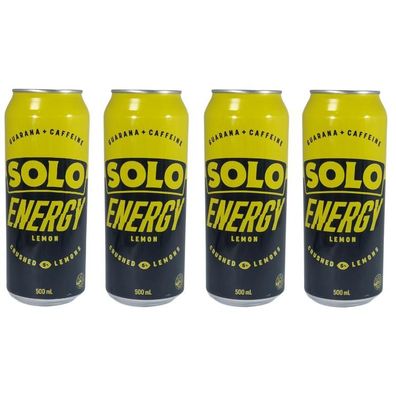 SOLO Energy Drink Lemon Guarana + Caffeine 4x500 ml