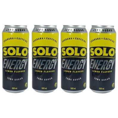 SOLO Energy Drink Lemon Zero Sugar Guarana + Caffeine 4x500 ml