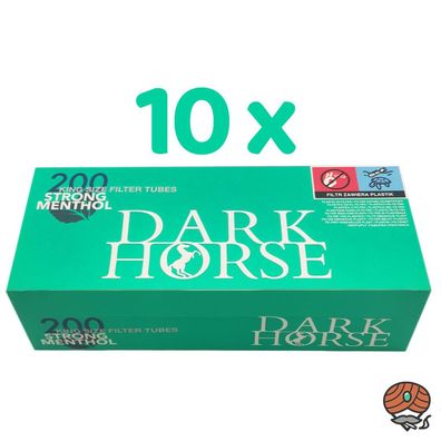 Dark Horse Strong Menthol King Size Filterhülsen (10x 200 Stück)
